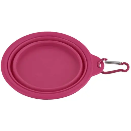 Portable Dog Bowl Pink Flat